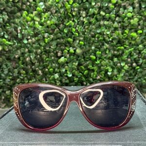 Elegant Brown Sunglasses with Rhinestone Accents